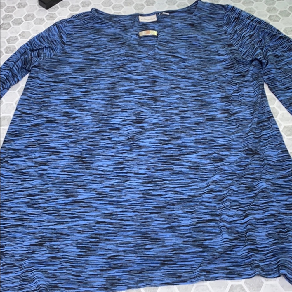 Kim Rogers Medium Blue Long Sleeve Blouse
